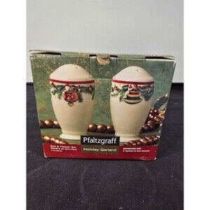Pfaltzgraff Holiday Garland Christmas Salt & Pepper Shaker Set – With Box